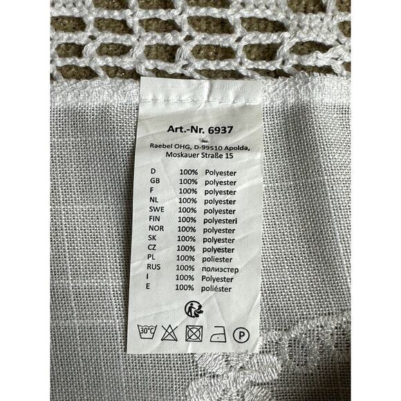 German Made White Floral Embroidery Lace Doily Cloth 32" X 32" - Picture 5 of 5